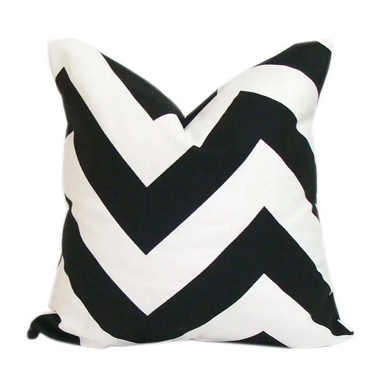 Черный белый Греческий Ключ шеврон Леопардовый холст наволочка Геометрическая