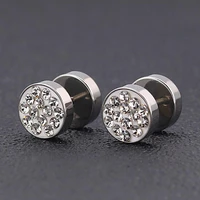 zirco two bread geometric trend brief titanium stainless steel colors plated men earring stud earrings for women classic jewelry