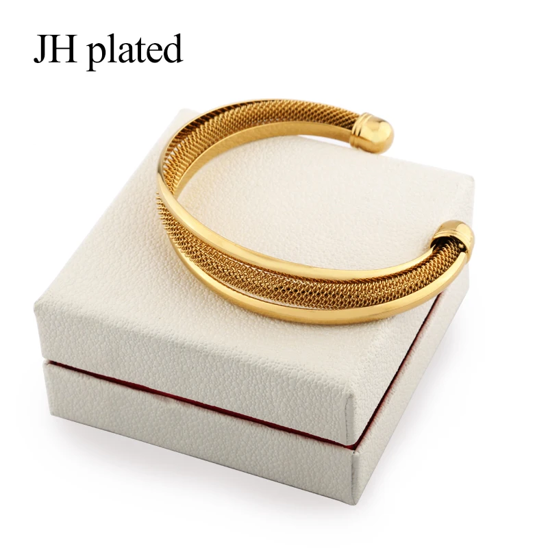 JHplate Африканский Эфиопский Модный золотой цвет браслеты ювелирные изделия для женщин Mengifts растягивающийся Регулируемый размер браслет давая друзьям