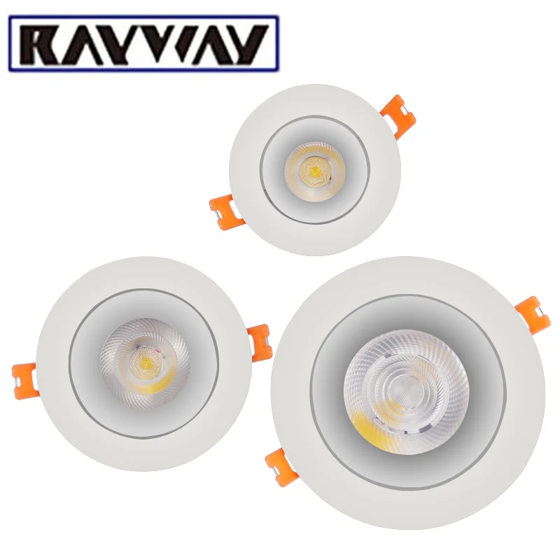 

Dimmable 5W 7W 10W 15W 20W 24W LED COB Ceiling Down Light AC85-265V Recessed COB Downlight with Light guide Lamp Home Lighting