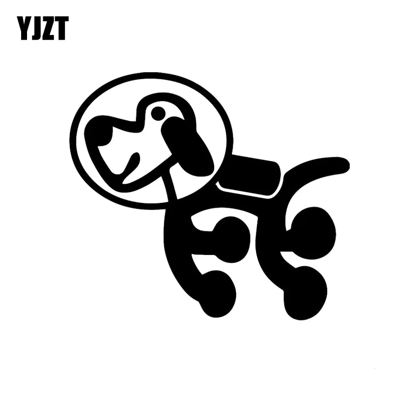 

YJZT 15CM*13CM The Dog Astronaut Funny Fashion Car Sticker Black/Silver C2-3064