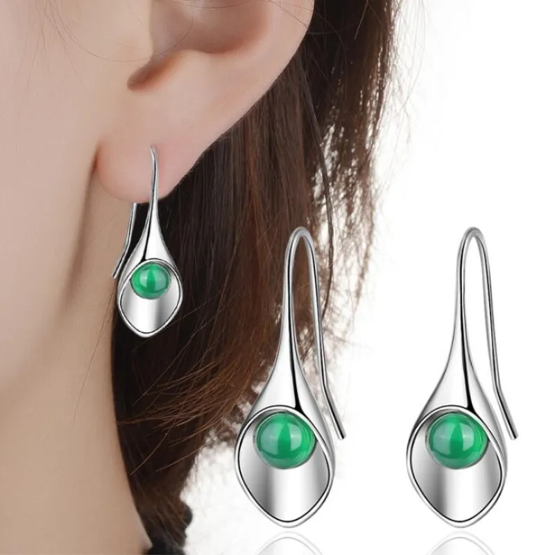 

New Silver Plated Jewelry Ear Hooks Female Fashion Two Colors Stone Crystal Long Temperament Gift Dangle Earrings XZE202