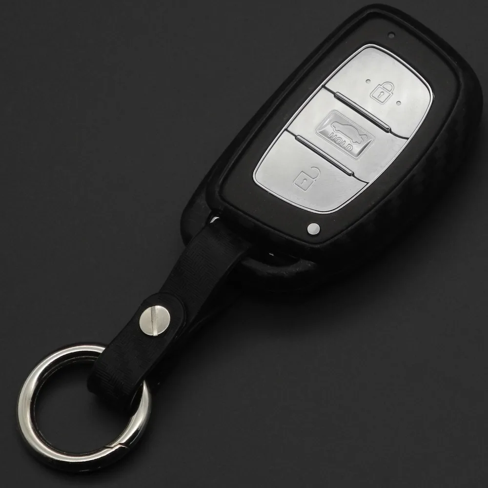 Jingyuqin 3 кнопочный карбоновый держатель для Hyundai i30 IX35 Elantra Verna Tucson Smart Key|Футляр