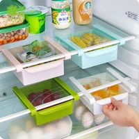 refrigerator shelf under hanging storage box plastic cabinet storage box space saving drawer organizer for household desk using