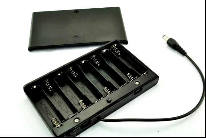 

10 piece 12V battery holder with cover / switch / dc connector 8 AA / 8AA battery holder