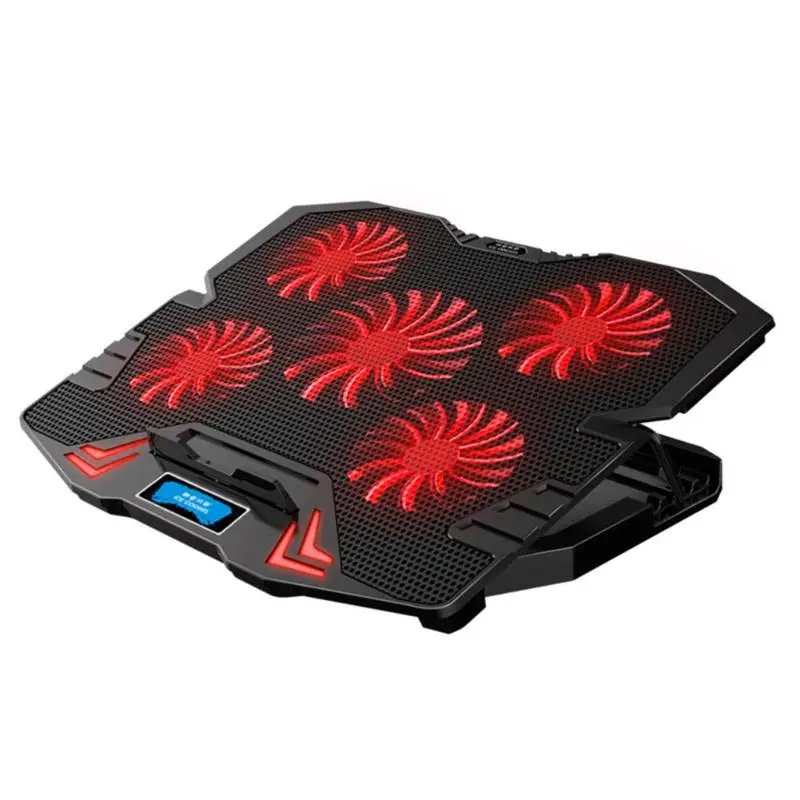 Красный ICE COOREL K5 5 Вентилятор 2 USB регулируемый ноутбук корпус охладителя освещения - Цвет: Красный