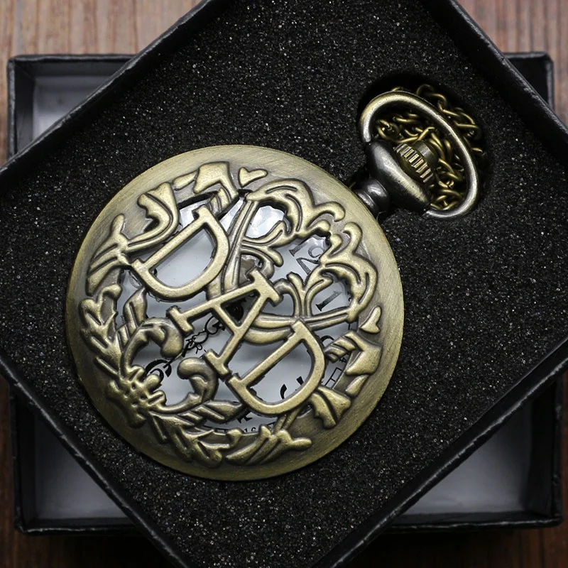 Мужские наручные часы в античном стиле карманные с подвеской бронзовое ожерелье