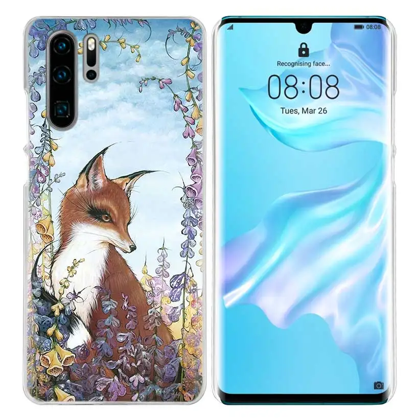 Чехол с милыми животными лиса чай для huawei P20 P30 P Smart Nova 4 3i P10 P9 P8 mate 10 20 lite Pro Mini жесткий чехол для телефона из ПК