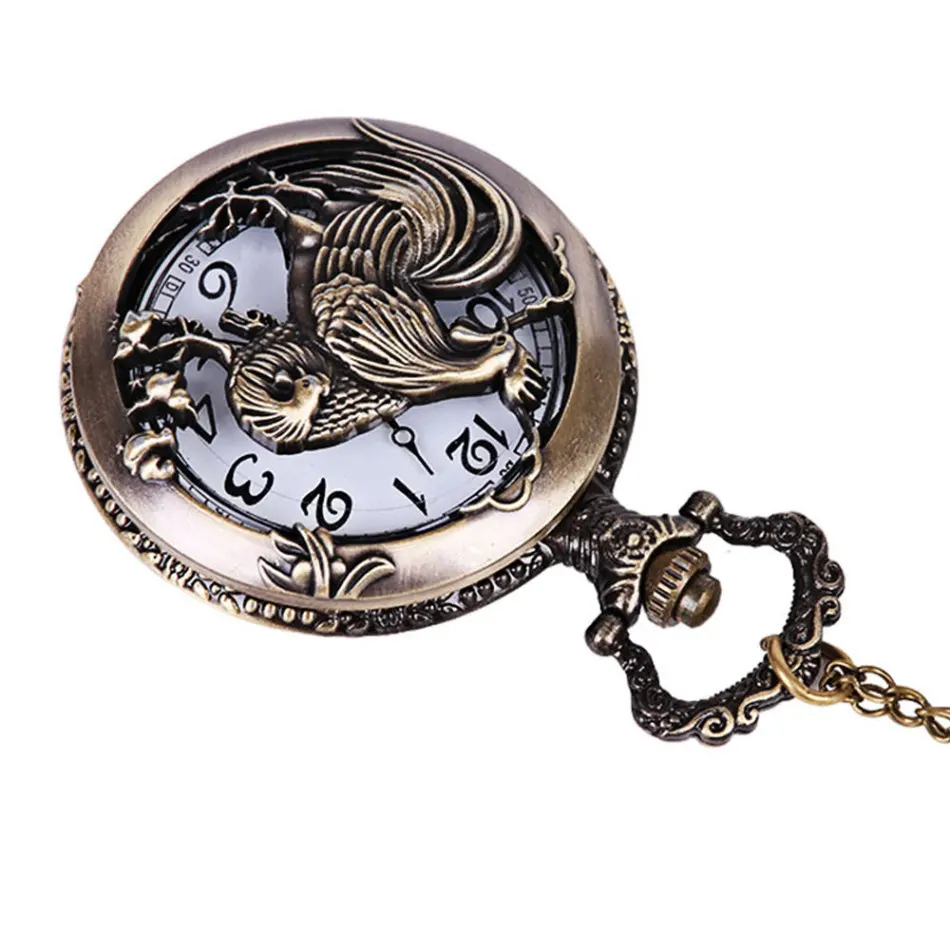 Около 80 см цепочка на свитер античные двенадцать животных Курица карманные часы