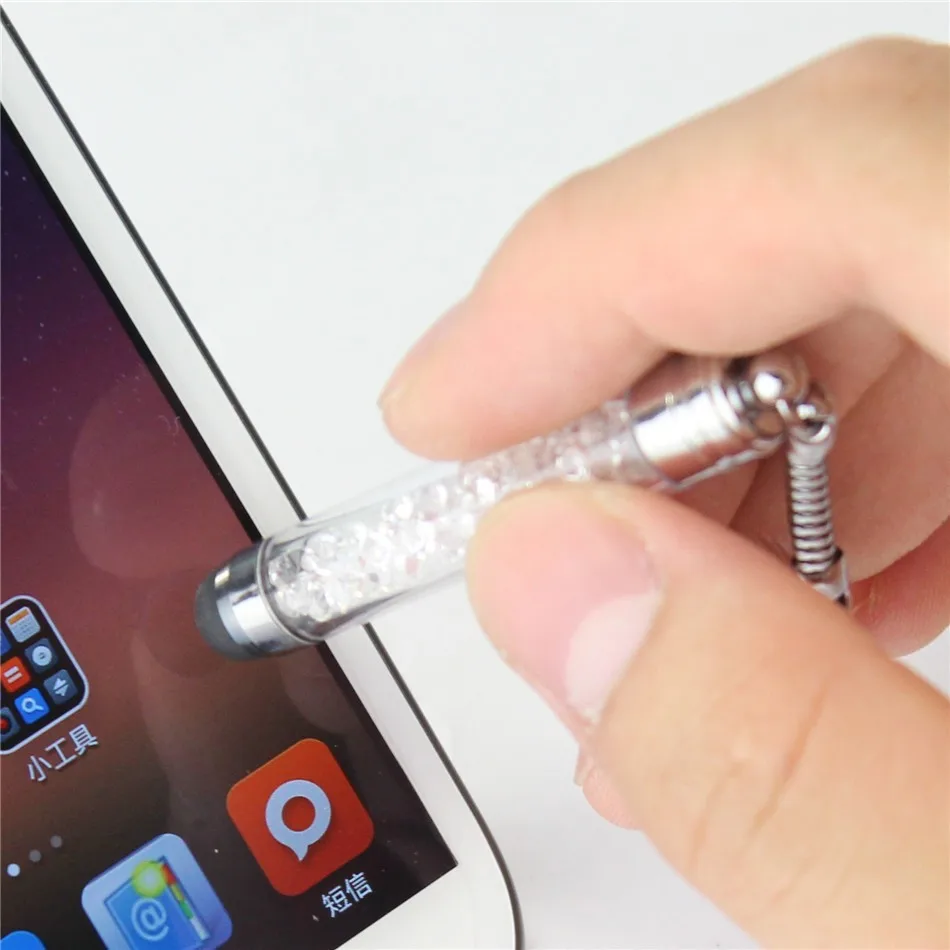 portable diamond crystal iPad and other equipment screen scratch resistant colour touch pen(9white packs) | Электроника