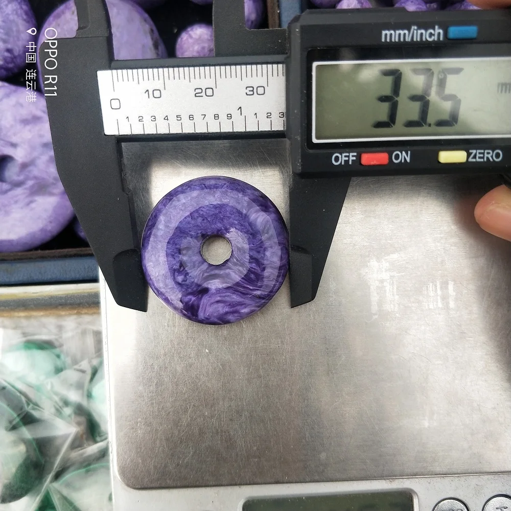 Натуральный Чароит в форме пончика натуральный камень бусины DIY свободные для