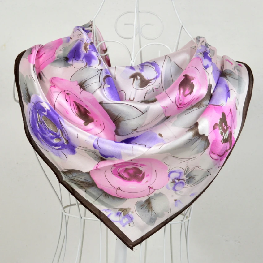 Женский квадратный шарф из 100% шелка 90x90 см|silk scarf|muslim head scarfwomen scarf |
