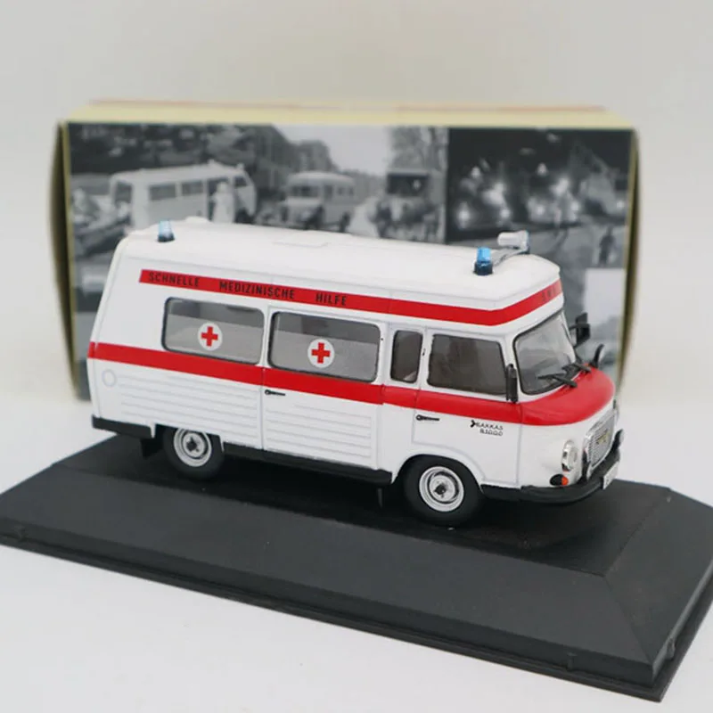 1:43 BARKAS B1000 1965 Больничная спасательная модель скорой помощи машинки, игрушка из сплава, коллекция литых под давлением металлических машин, игрушки для детей