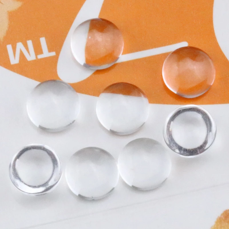 Стеклянные купольные кабошоны для магнита на холодильник 50 шт. 12 мм прозрачные