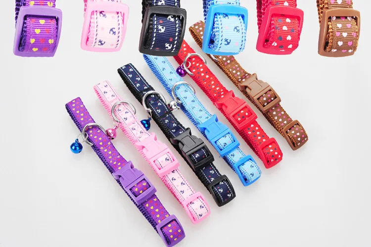 10 шт./лот ошейник для собак и кошек маленьких питомцев с колокольчиком ожерелье