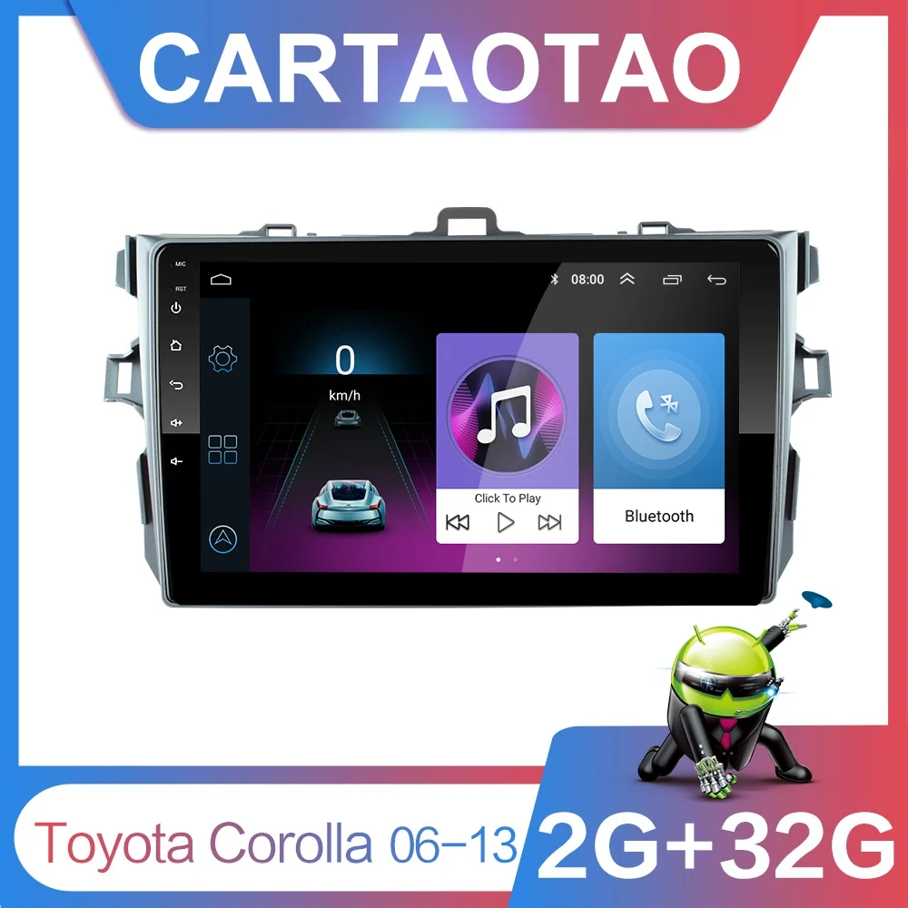 2G+ 32G " 2din Android 8,1 GO автомобильный dvd-плеер для Toyota Corolla E140/150 2006-2013 автомобильный Радио gps навигация wifi плеер