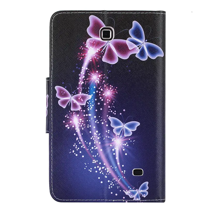 Кожаный чехол книжка с рисунком для Samsung Galaxy Tab 4 7 0 T230 T231 T235 планшета цветами и