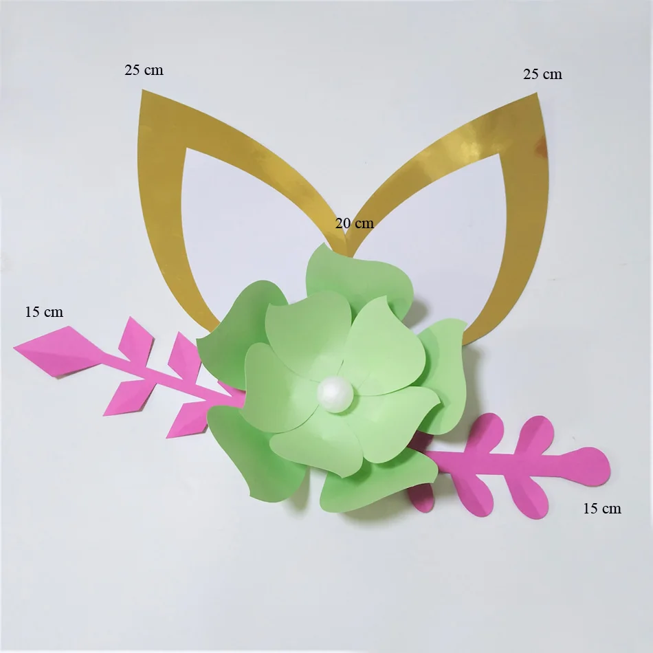 

Cardstock Роза «сделай сам» Легкие бумажные цветы с ушками набор листьев для детской стены цветок Декор Душ день рождения видео туториалы