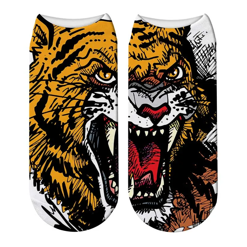 Модный рисунок животных из мультфильмов короткие носки женские Харадзюку милый