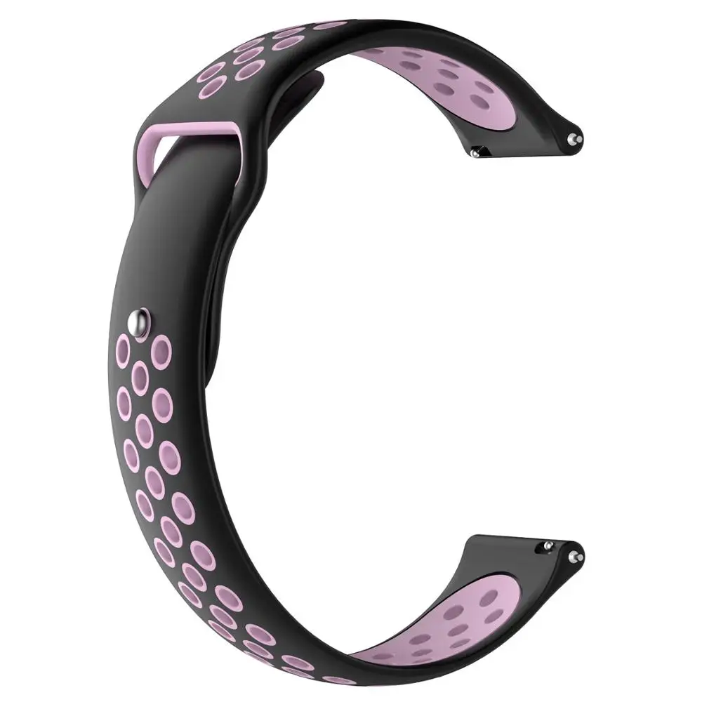 black mix pink 22 мм силиконовый спортивный ремешок для Xiaomi Huami Amazfit Stratos Amazfit 2 Pace Браслет samsung gear s3 ремешок для часов Легкий ремень - Цвет: black mix pink