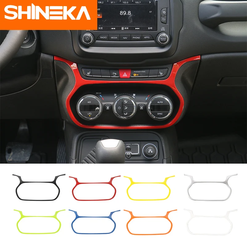 Наклейки SHINEKA ABS для салона автомобиля приборной панели кнопки кондиционера