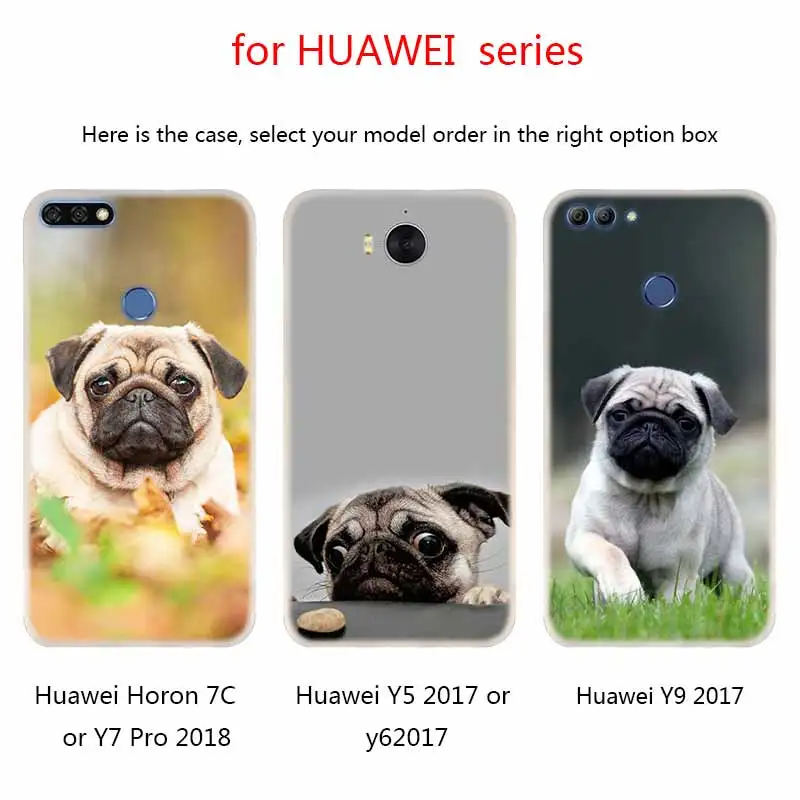 Милый чехол desire Pug мягкие силиконовые чехлы для Huawei Mate 10 Lite 20 Pro 20X S Y5 2017 Y9 2018 2019 NOVA 3
