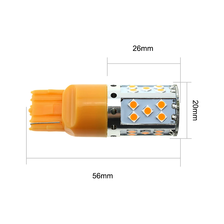 Gfoloza 1 шт. T20 светодиодный 7440 W21W Canbus лампочка без ошибок 35SMD 3030 светильник сигнала