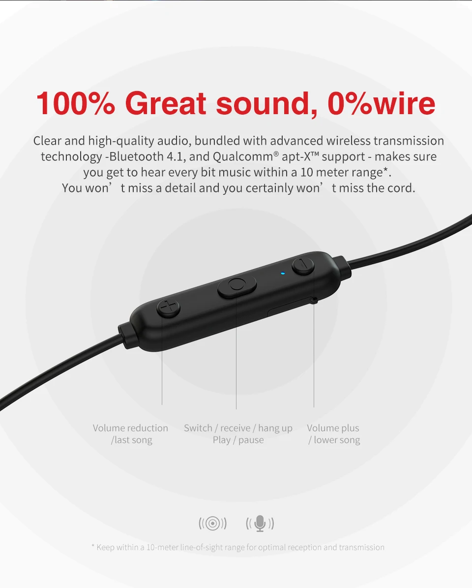 TRN BT3S Upgrate беспроводной Bluetooth 4,2 APT-X 0,75/0,78/MMCX кабель HIFI наушники 2PIN/MMCX использовать для TRN V10 V20 V80 SE215 535