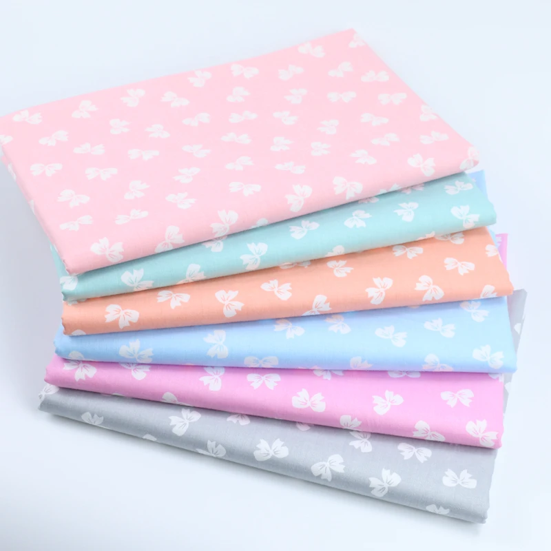 Полуметровая хлопчатобумажная ткань с бантиком для квилтинга лоскутного шитья