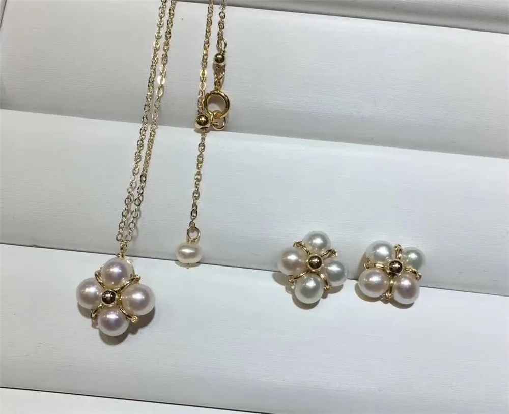 Ювелирных Камней с фабрики модные 14 k gold натуральный белый жемчуг серьги ожерелье ювелирные украшения комплект для женщин