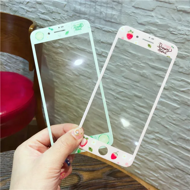 RLENDA Розовая пантера Cinnamoroll клубника стеклянная пленка для iPhone 8 7 6S 6 plus закаленное стекло 3D полноэкранная защитная пленка