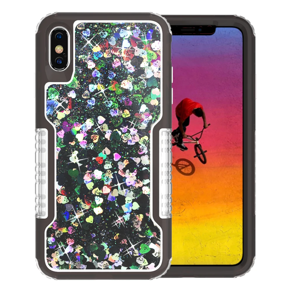 2 in 1 style quicksand pc case for Samsung S8 S9 S8plus coque fitted Glitter tpu samsung note 8 9 J3 2018 J7 2019 funda |