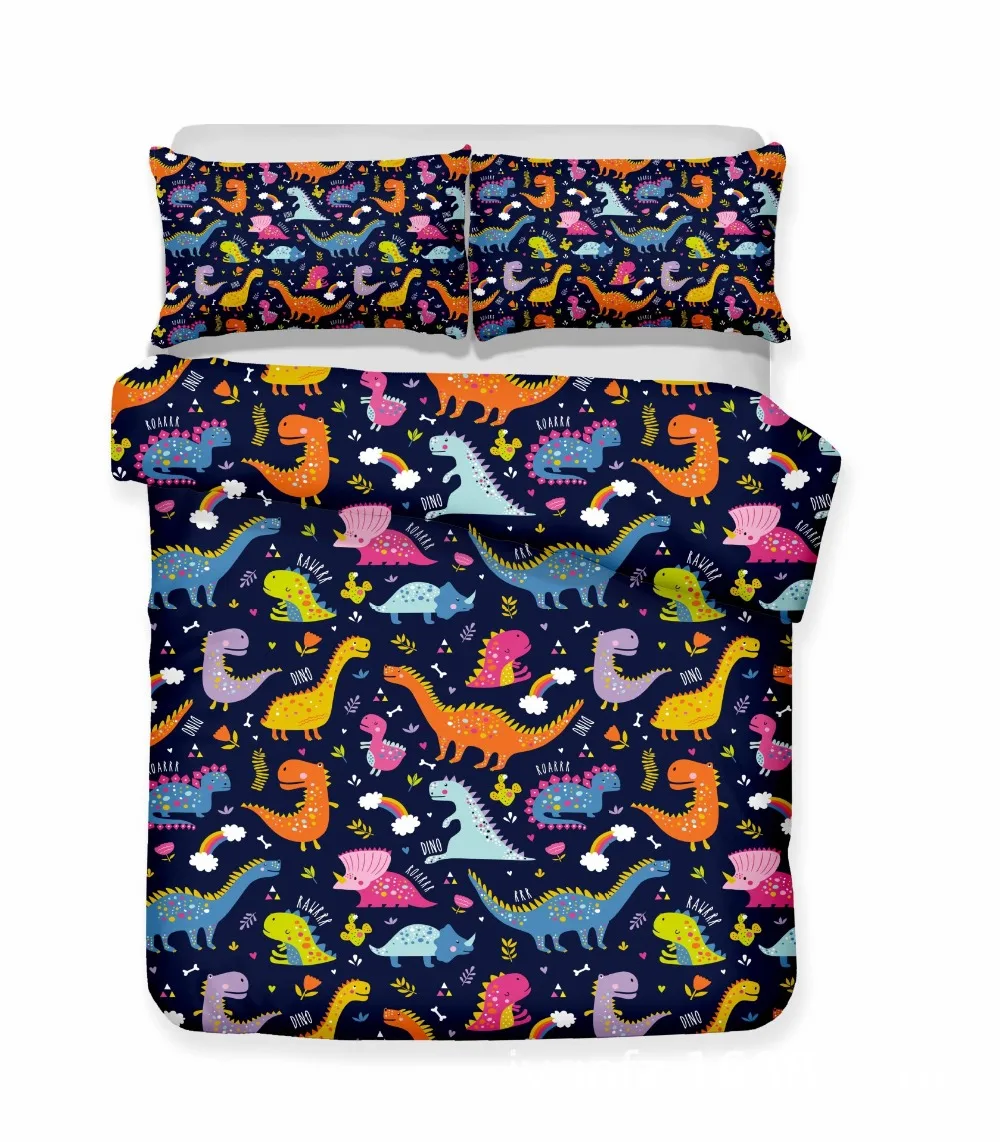 Bedclothes 3D Double Print Dinosaur Digital Printing Bedding Set Queen King Size Hot sale | Дом и сад