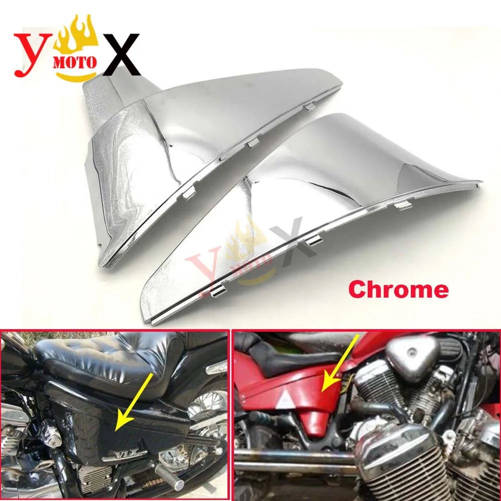 Chrome ABS крышка аккумулятора Shadow VLX 600 STEED400, пластиковая боковая Защитная обтекатель для Honda VLX600 VT600C 1988-1998