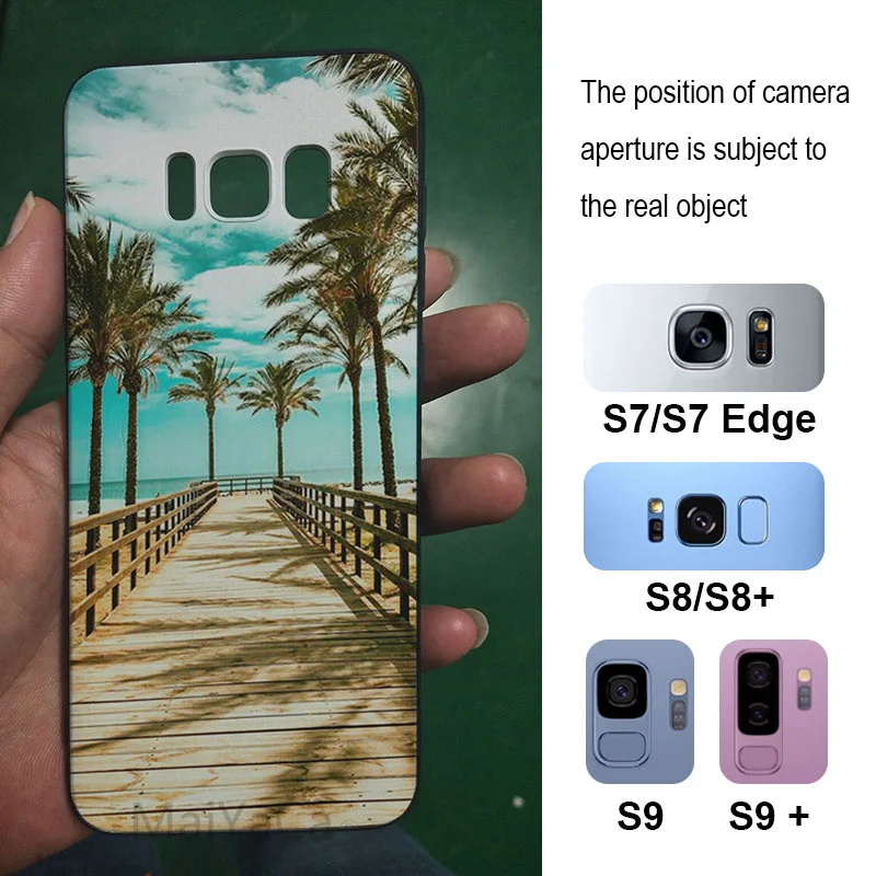 Чехол для телефона MaiYaCa Beach seaside Aloha черный мягкий чехол Samsung S5 S6 Egde S7 S8 S8plus S9