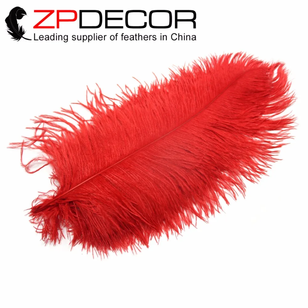 

ZPDECOR 50 шт./лот 40-45 см (16-18 дюймов) ручной выбор сексуальные и гладкие красные вечерние перья страуса для украшения свадьбы