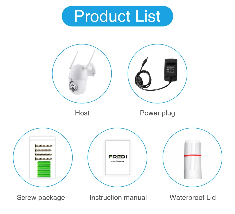 FREDI Auto Tracking Waterproof Outdoor IP Camera 1080P Speed Dome Surveillance Cameras Wireless WiFi Security CCTV Camera YCC365