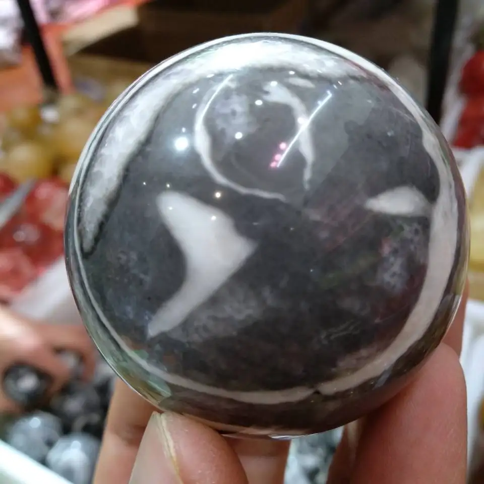 Ракушка Fossil Jasper Quartz Matrix Crystal лечебная СФЕРА Ball Rock Камень Reiki 55 мм|Камни| |