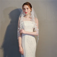 2018 new bridal veil one layer short lace veil with comb wedding veil ts17147