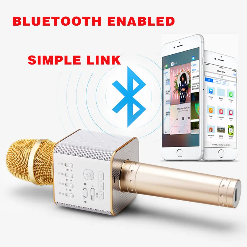 Оригинальный бренд Q9 волшебный bluetooth микрофон для караоке беспроводной
