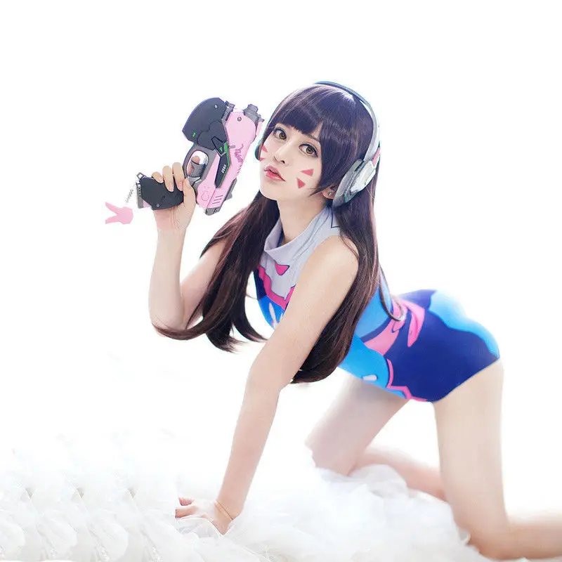 Соблазнительная игра OW D.VA Dva милосерд косплей костюм Цельный купальник Ева для