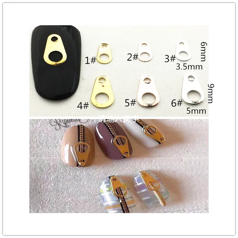

100pcs Metal Japanese Punk Nail with Hollow Water Drop Zipper Alloy Nail Jewelry Thin Copper Rivet