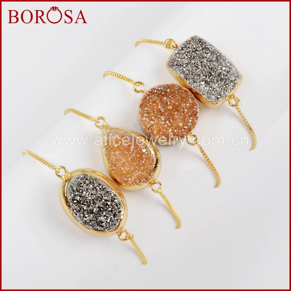 BOROSA 5/10 шт. золотого цвета двусторонний титановый Шампанский Друза регулируемый