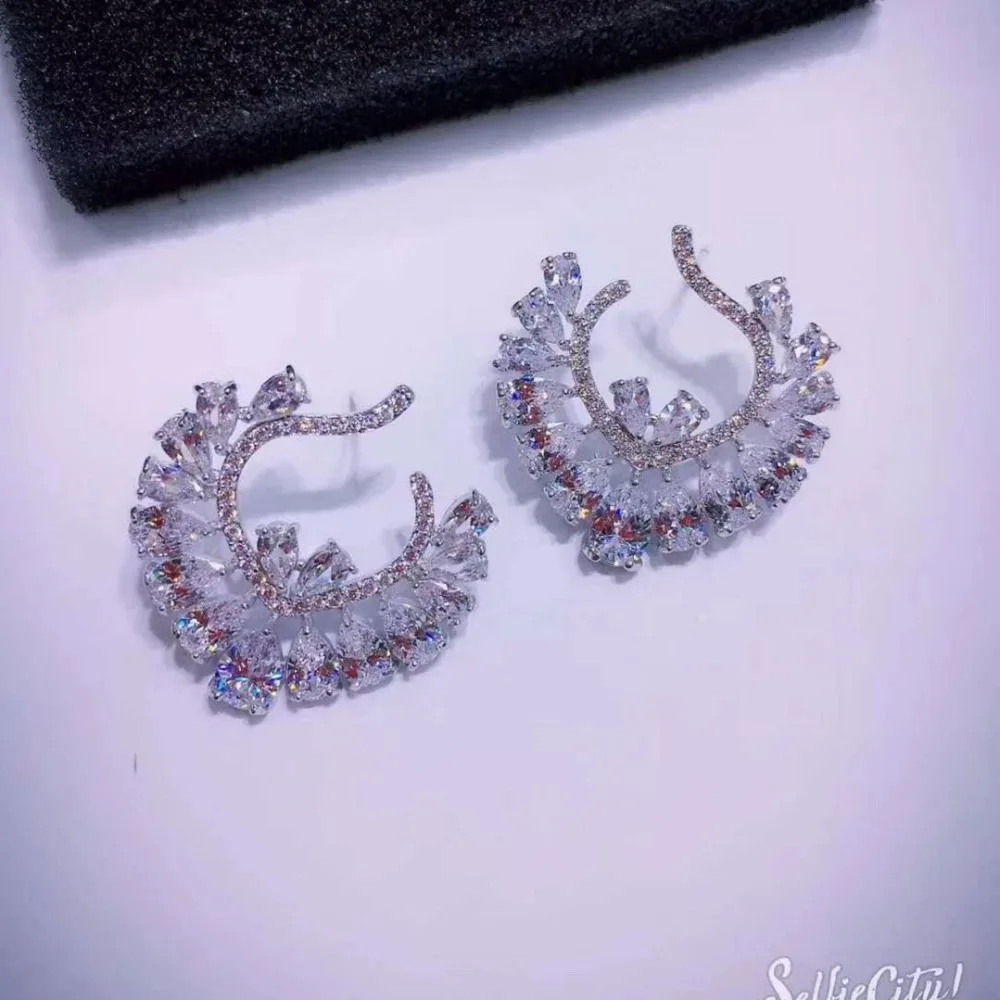 Женские серьги гвоздики с фианитами|fashion stud earrings|stud earringsearrings fashion |