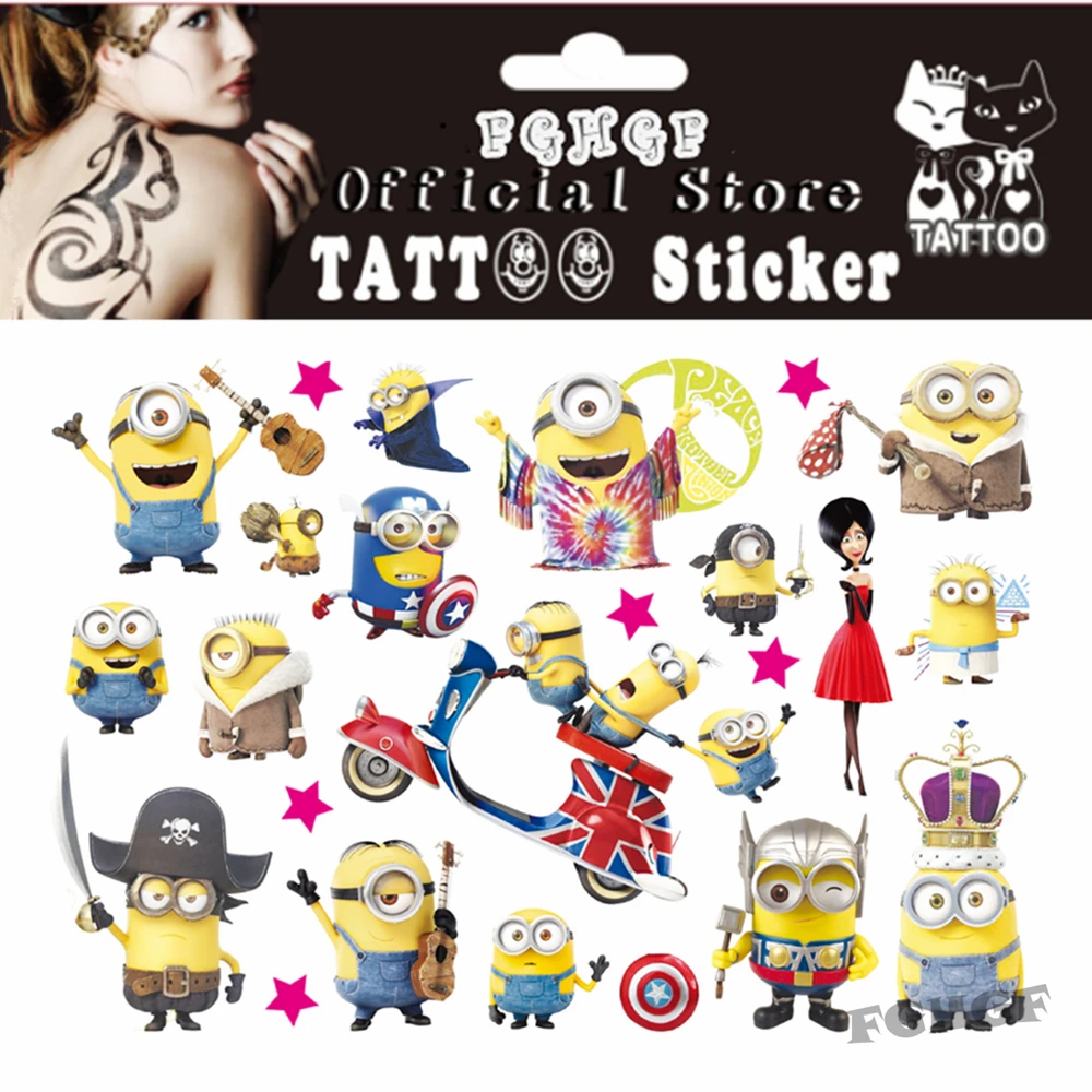 FGHGF 6 шт желтая кукла детская Временная художественная вспышка тату наклейка 17*10