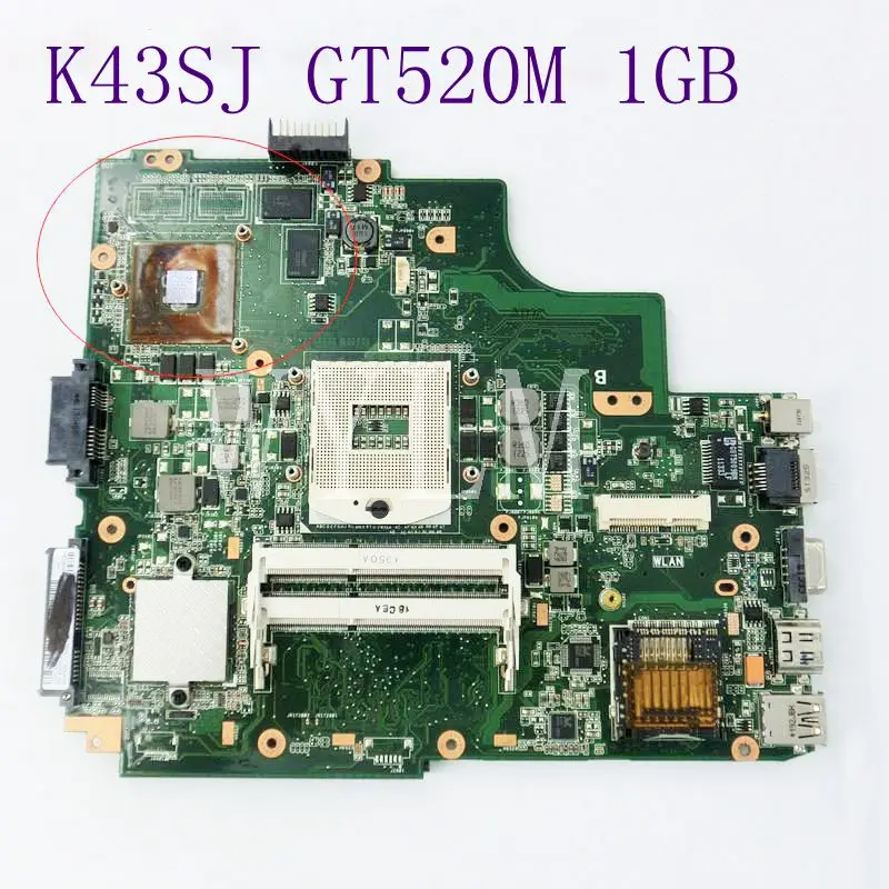 K43SJ GT520M 1 ГБ N12P GV B A1 Материнская плата Asus K43SV A43S X43S P43S материнская для ноутбука DDR3
