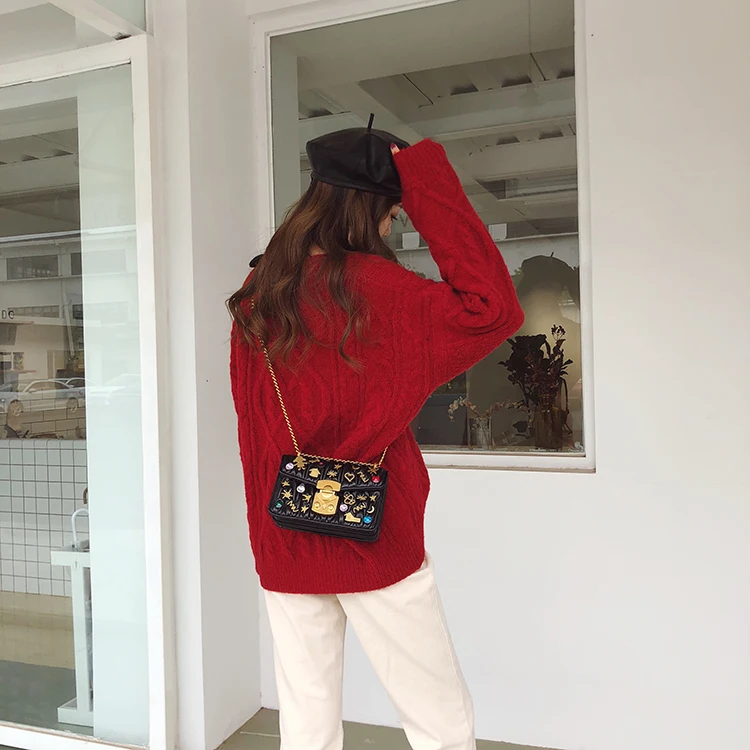 Женская винтажная мини сумка через плечо из искусственной кожи с