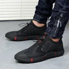 Мужская кожаная повседневная обувь BomKinta, черные оксфорды для вождения, обувь для вождения, 37-45 размера плюс, 2019