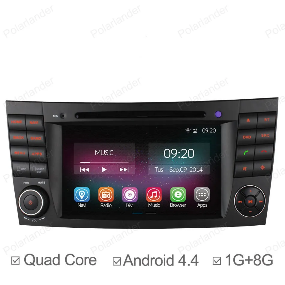 Автомобильный DVD-плеер 2 Din Android 4 Полная сенсорная панель GPS-навигация для Benz W211 w222