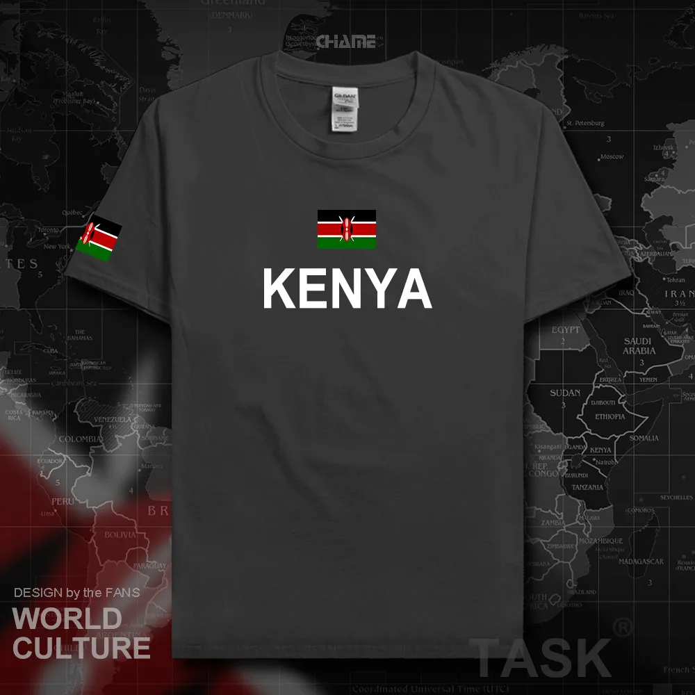 Kenyan Мужская футболка Мода 2017 Джерси национальная команда 100% хлопок спортивная